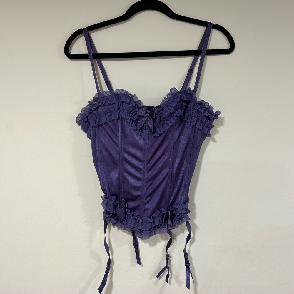Purple Ruffled Corset Top